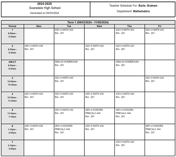2024-25 Schedule