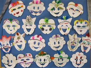 Masks on Blue Background 