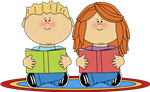 two kids reading 