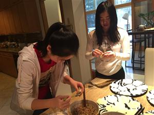 Making dumplings 
